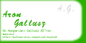 aron gallusz business card